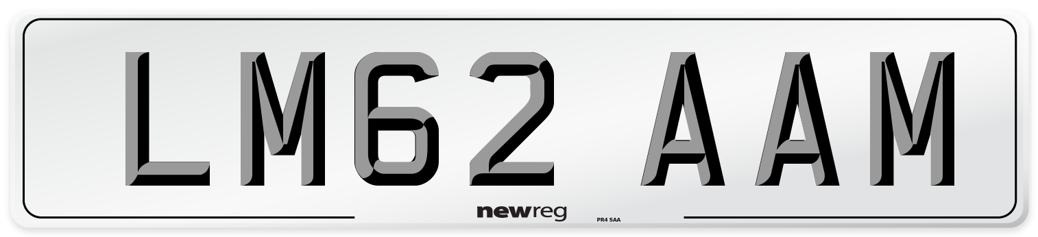 LM62 AAM Number Plate from New Reg